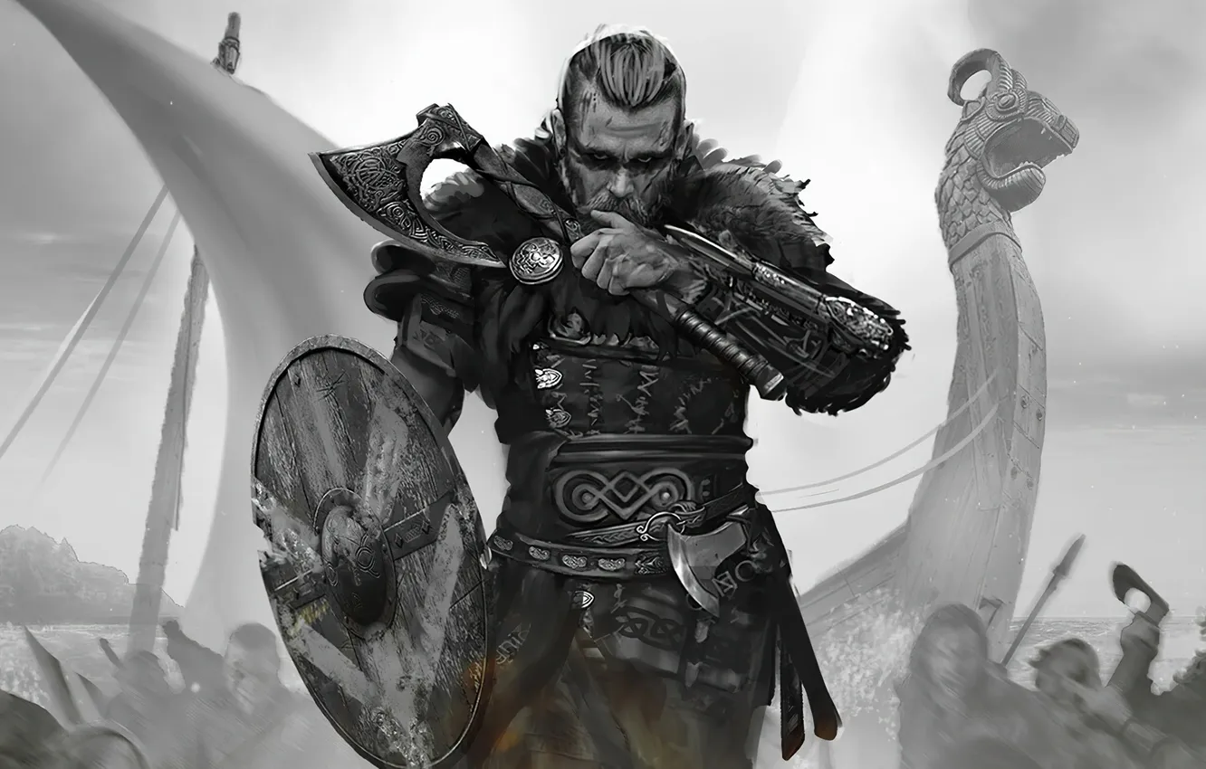 Photo wallpaper weapon, warrior, Viking