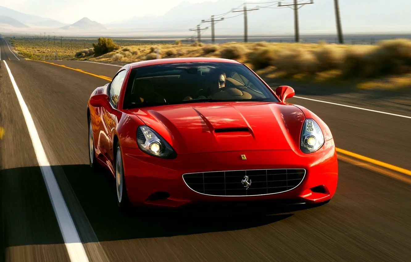 Photo wallpaper car, machine, speed, red, california, ferrari, car, Ferrari
