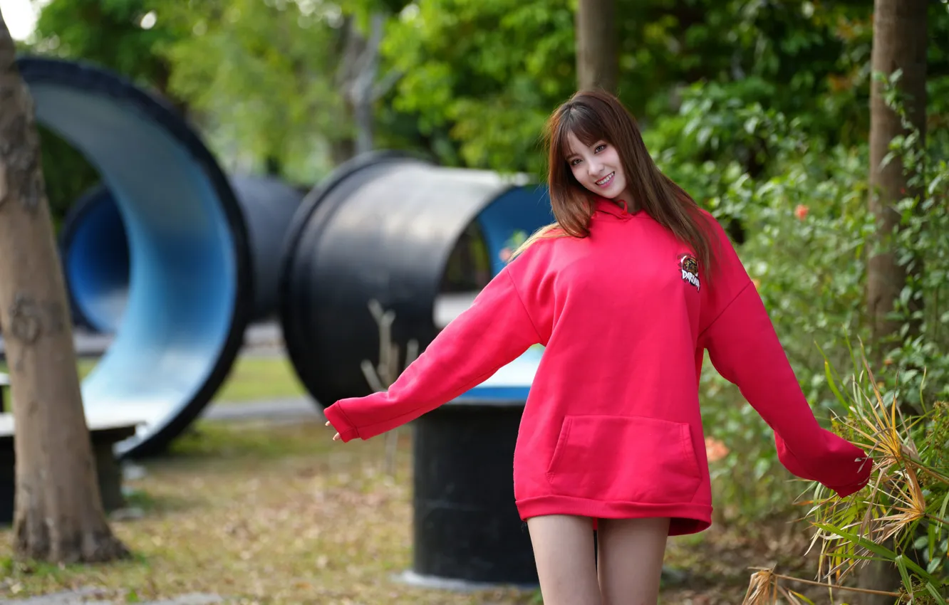 Photo wallpaper pose, smile, Asian, jacket