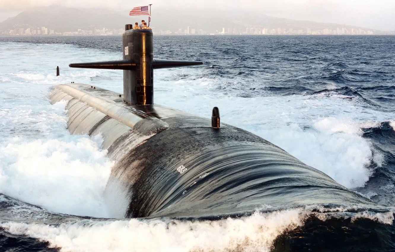 Photo wallpaper submarine, submarine, USS Los Angeles, SSN-688