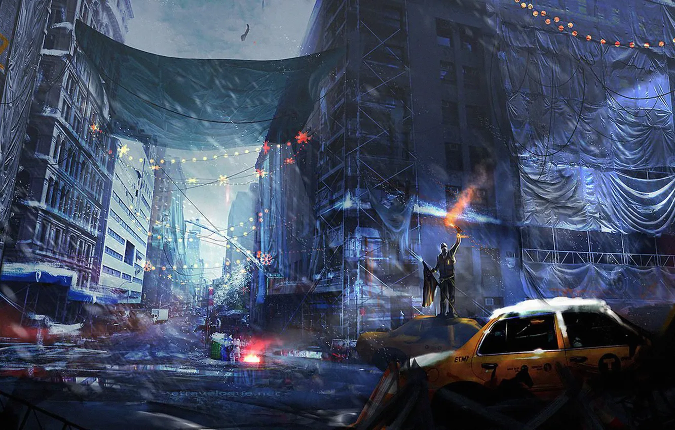 Photo wallpaper the city, street, art, new York, Tom Clancy’s The Division
