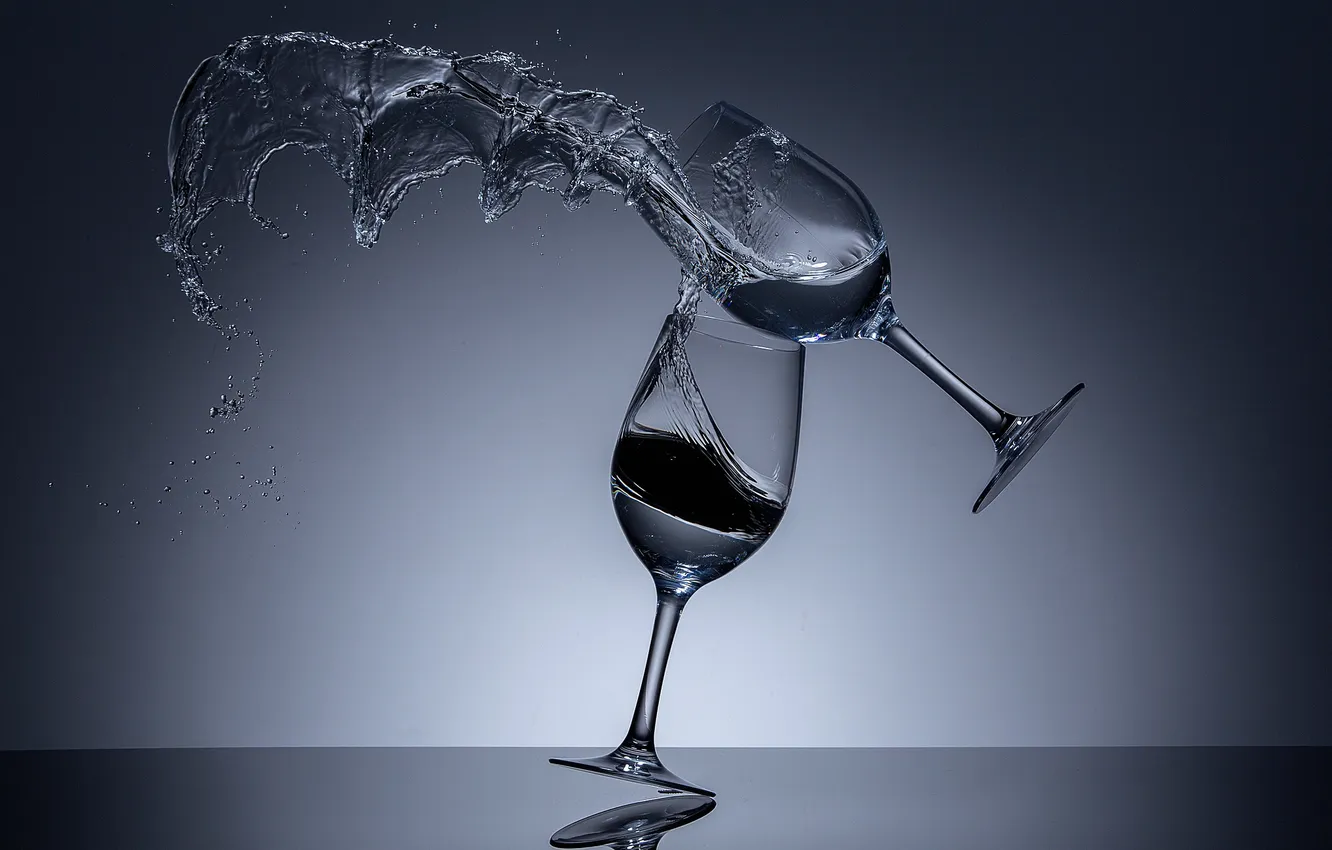 Photo wallpaper glass, splash, drop, When Wine Glasses Fight