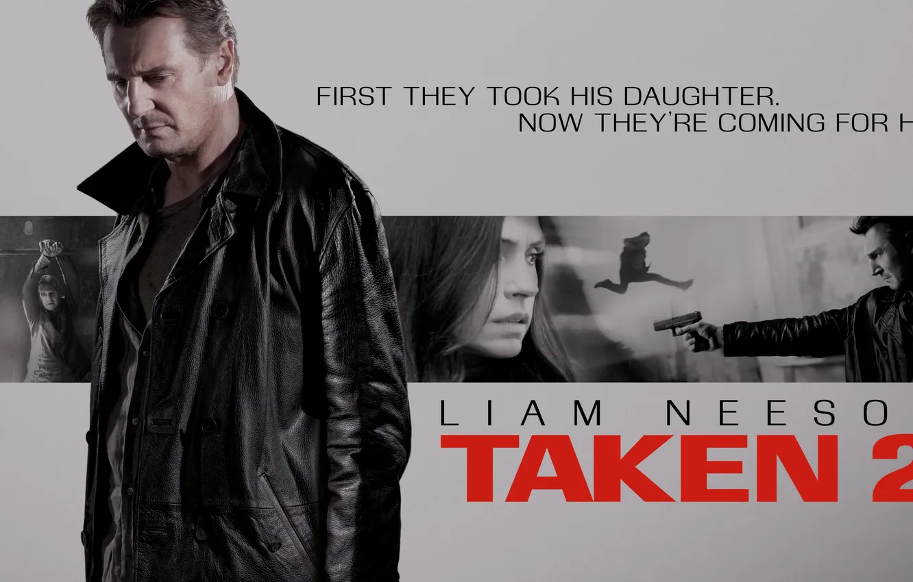 Photo wallpaper frame, poster, Liam Neeson, Liam Neeson, Taken 2, Hostage 2