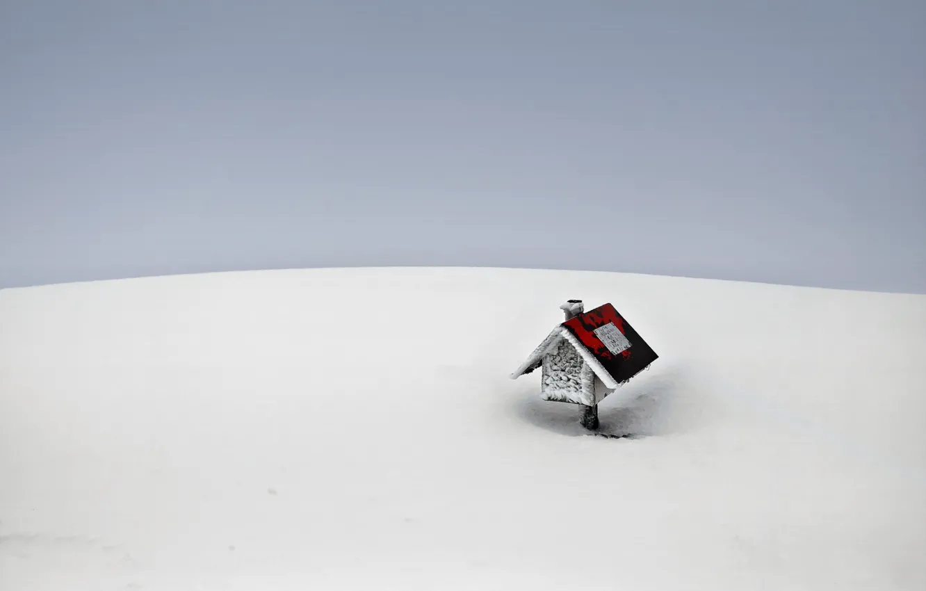 Photo wallpaper winter, snow, house