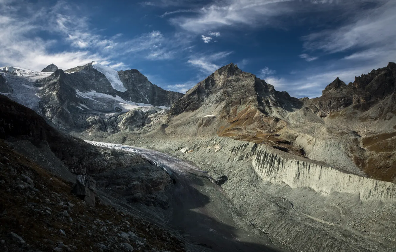 Photo wallpaper mountains, tops, Switzerland, glacier, Alps