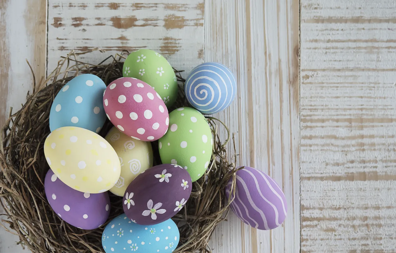 Photo wallpaper eggs, holiday, colorful, Easter, eggs, Board, painted, socket