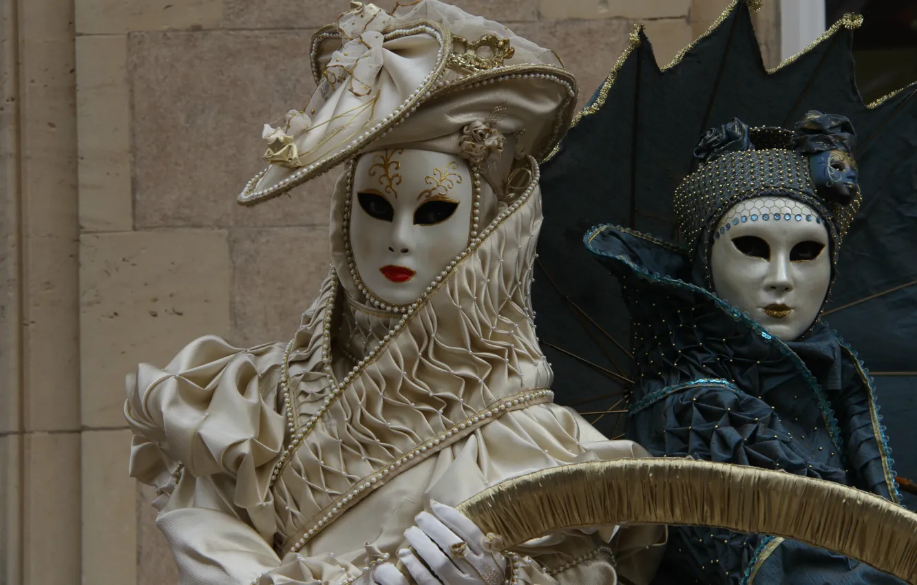 Photo wallpaper Venice, carnival, mask, costumes