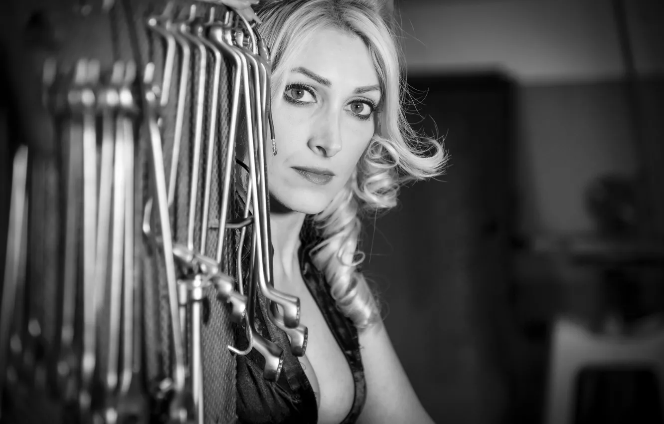 Photo wallpaper look, face, model, Marina