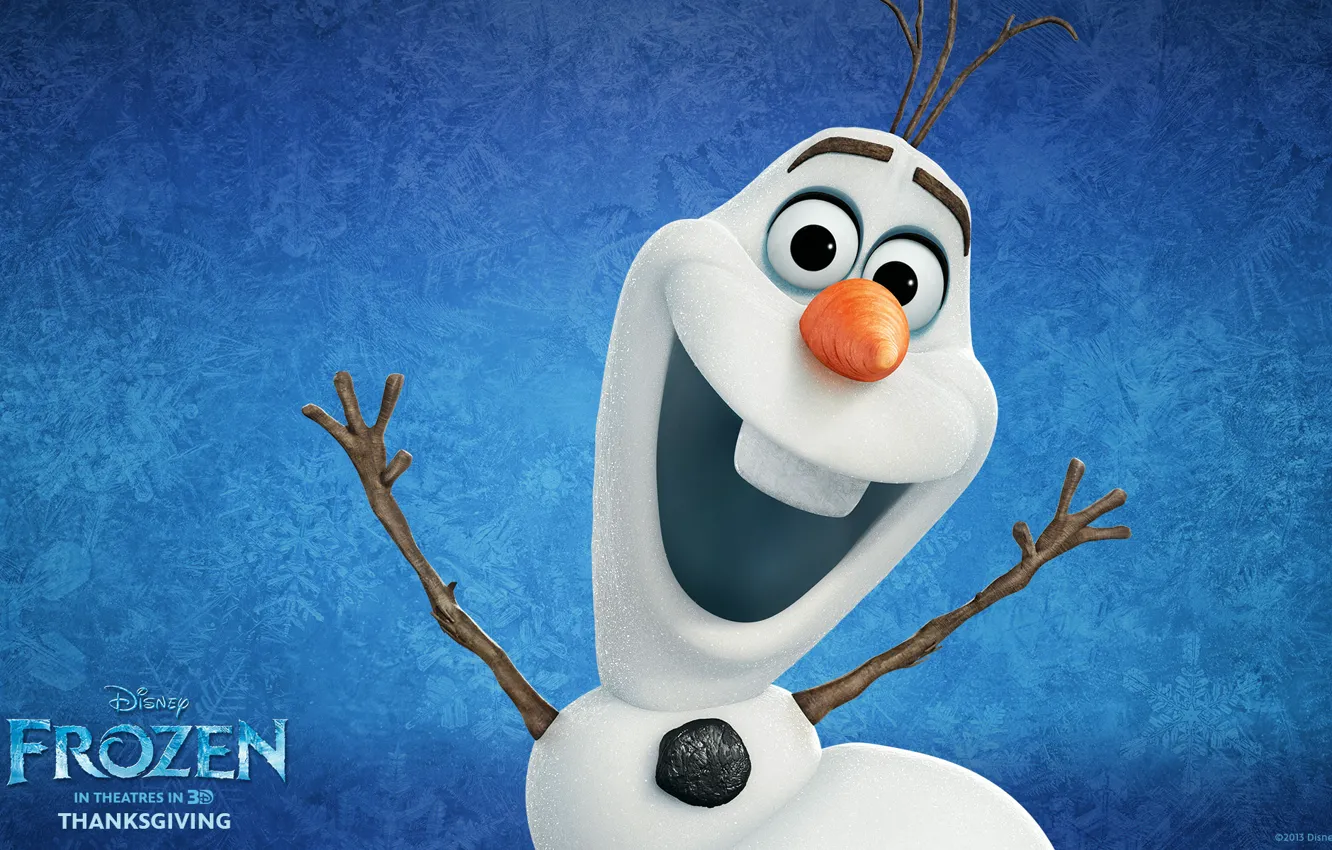 Photo wallpaper Frozen, Walt Disney, 2013, Cold Heart, Animation Studios, olaf