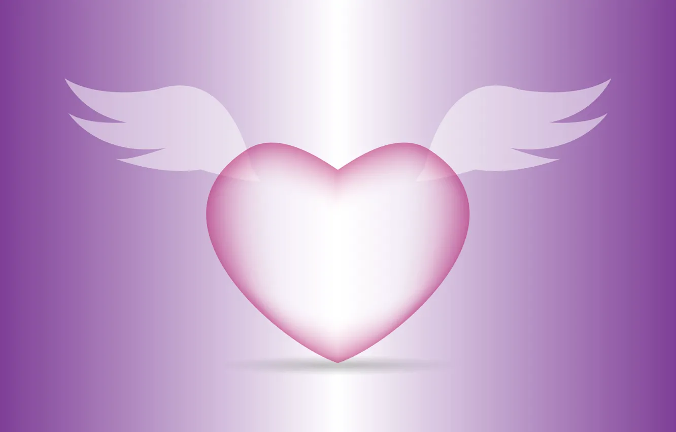 Photo wallpaper heart, graphics, wings, Valentine's Day