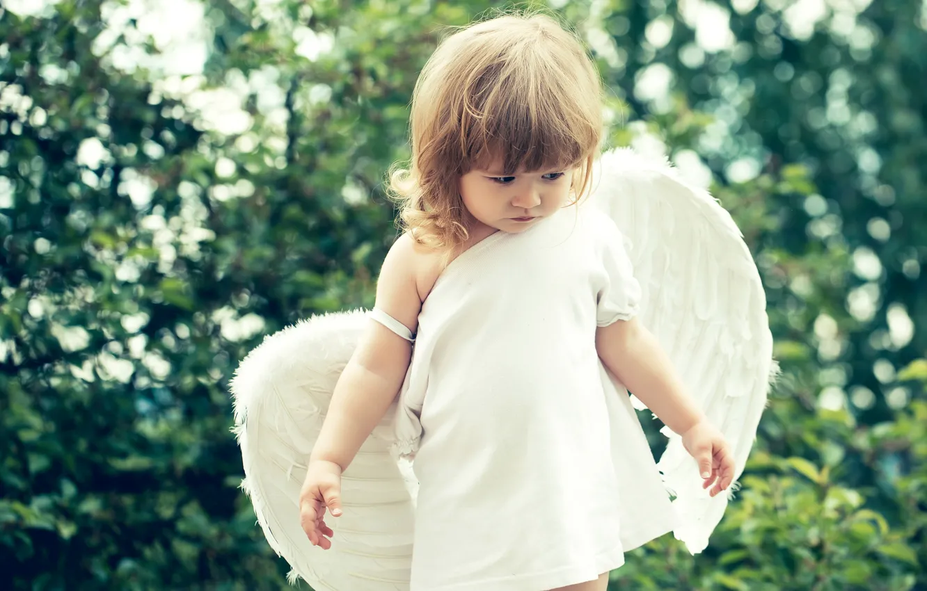 Photo wallpaper summer, child, wings, angel, girl, beautiful, girls, little