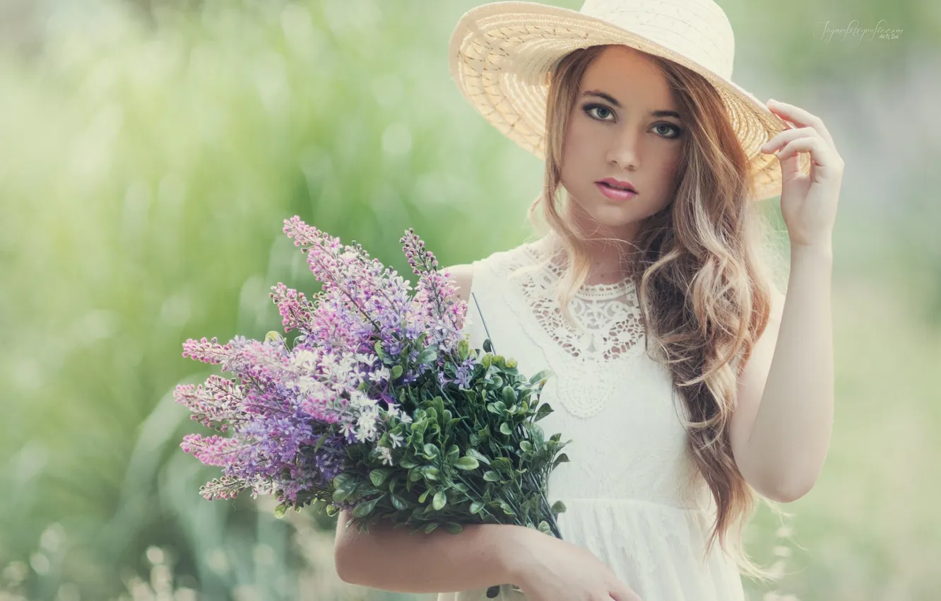 Photo wallpaper girl, hat, Noemi Hopper