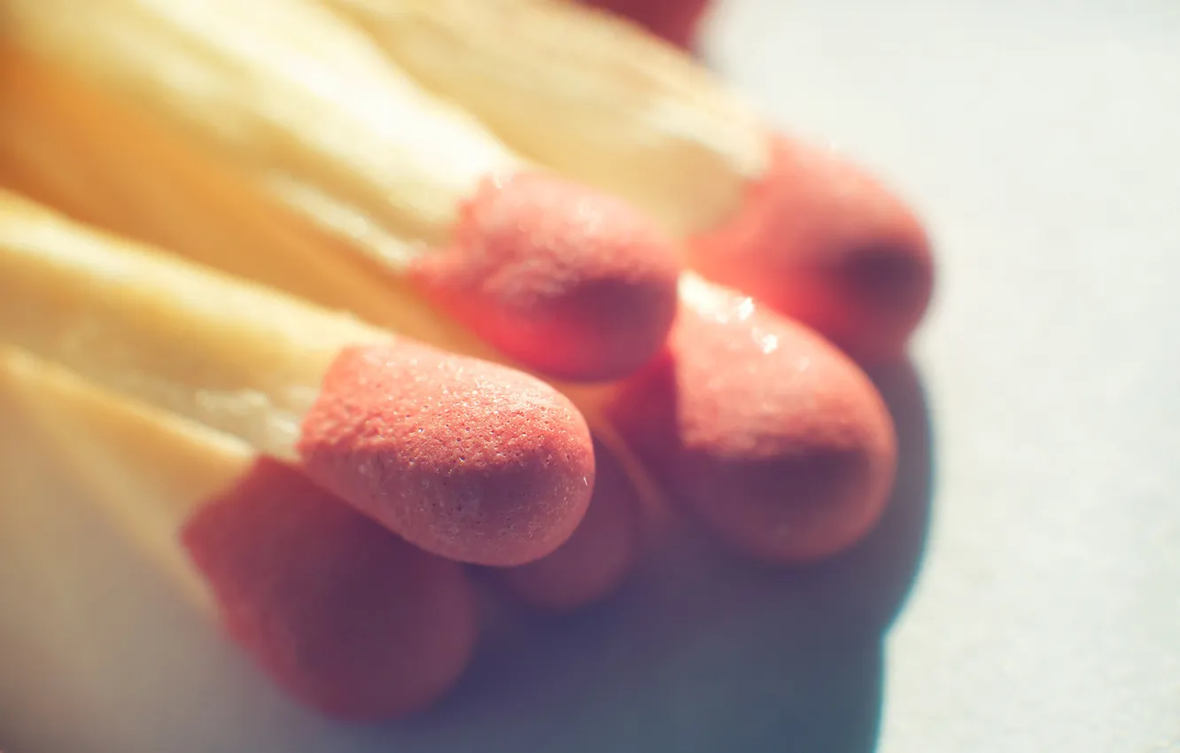 Photo wallpaper macro, yellow, heat, matches, sulfur