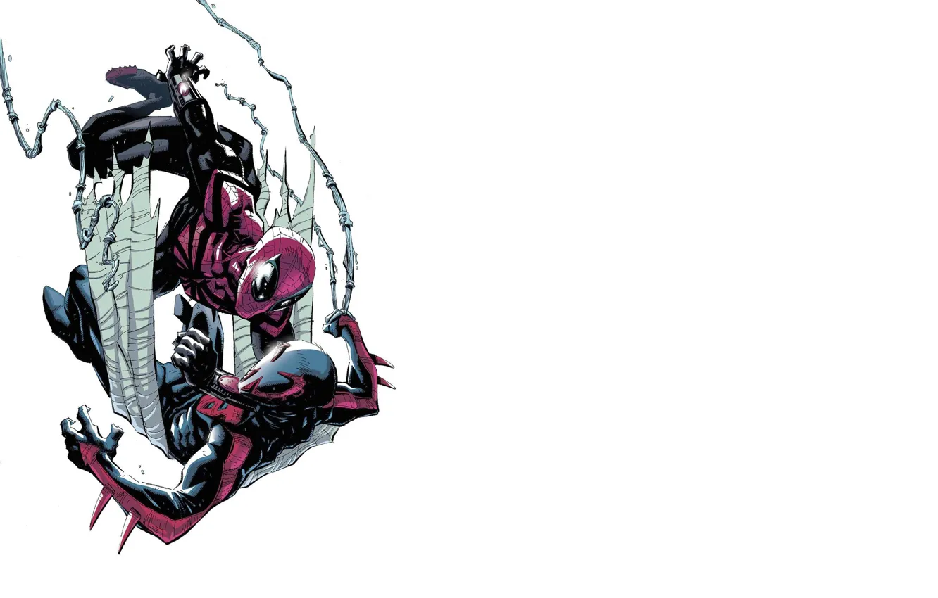 Photo wallpaper Battle, comic, Marvel Comics, Spider-man, Superior Spider-Man, 2099, Perfect Spider-Man, spider-man 2099