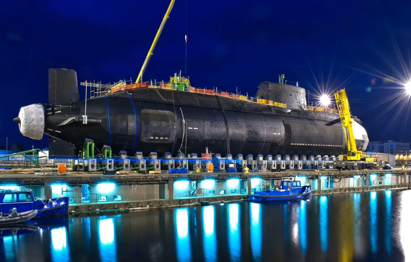 Photo wallpaper boat, pier, Doc, underwater, atomic, (S121), HMS Artful