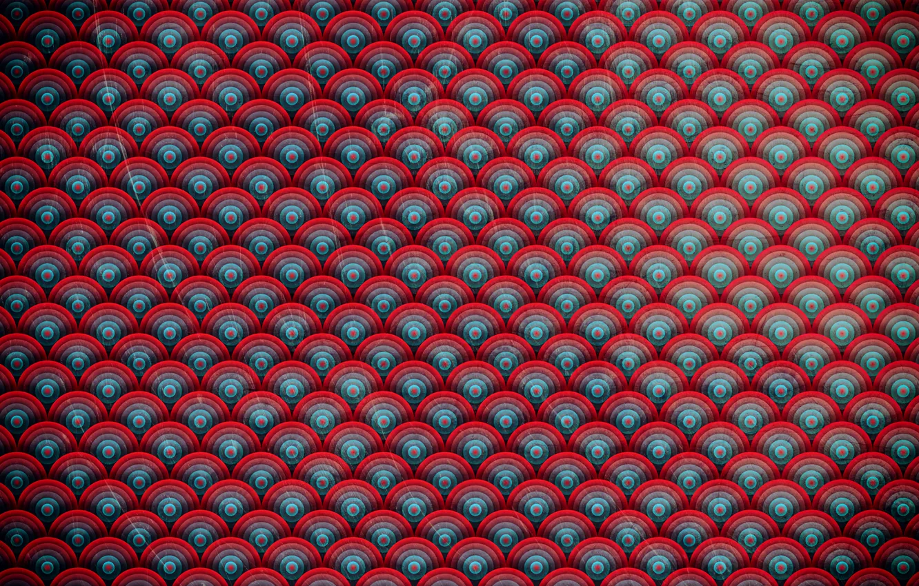 Photo wallpaper circles, blue, red, pattern, vector