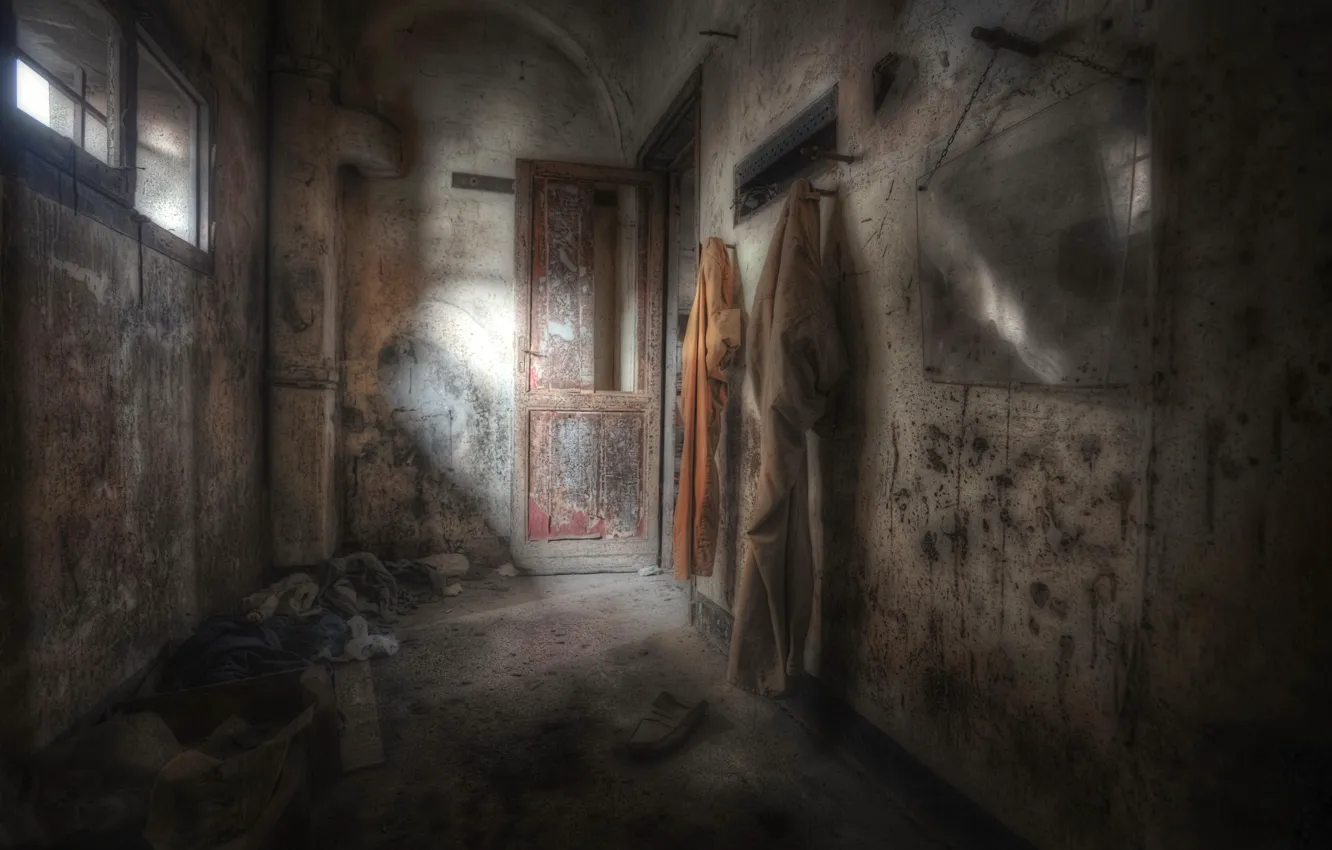 Photo wallpaper the darkness, the door, window