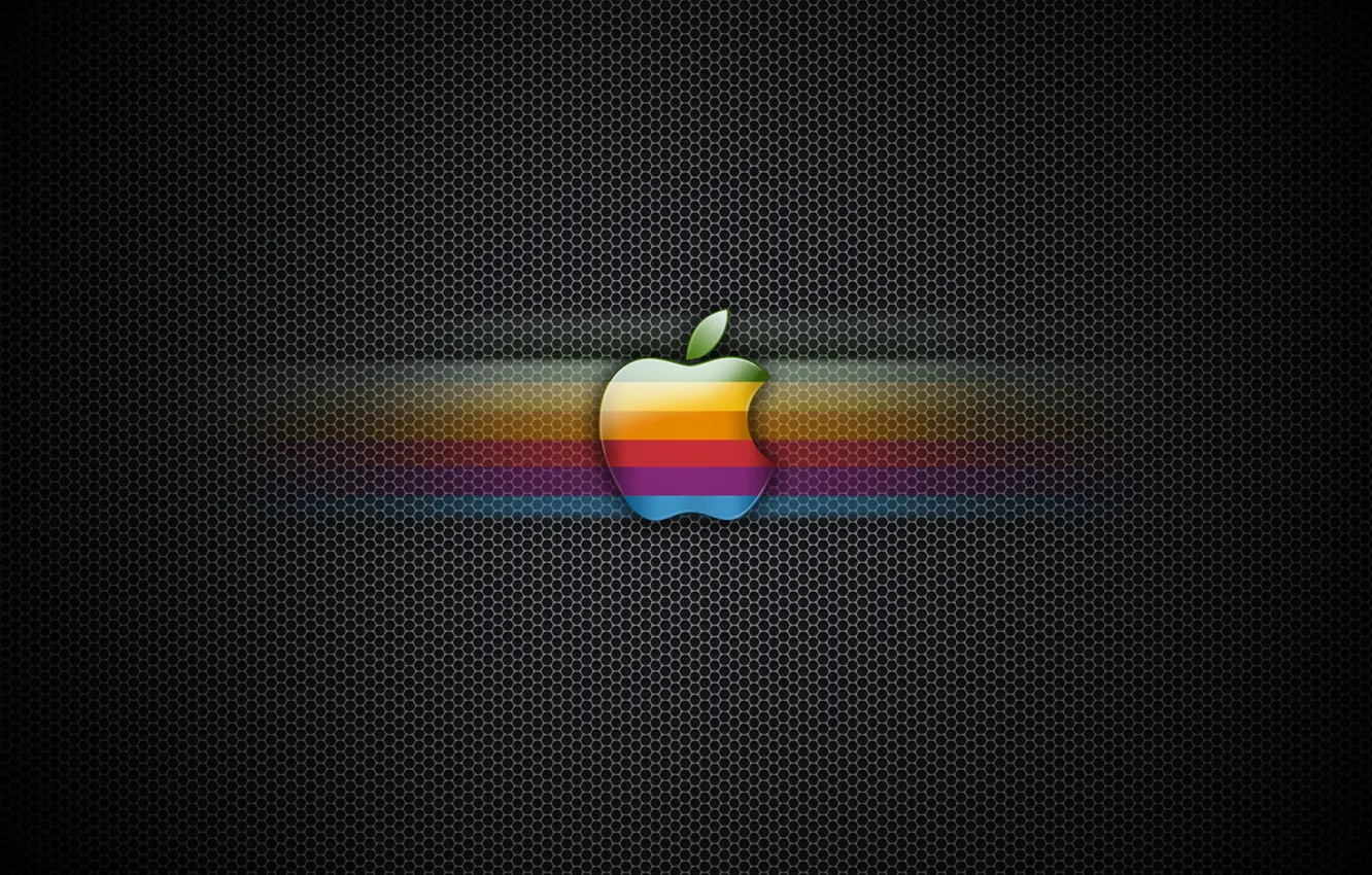 Photo wallpaper color, mesh, Apple, logo