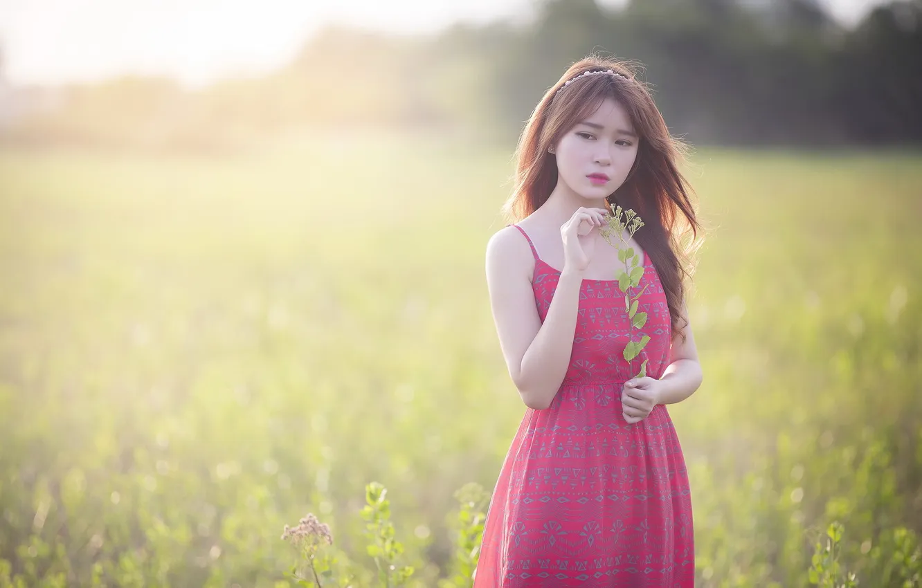 Photo wallpaper summer, girl, Asian