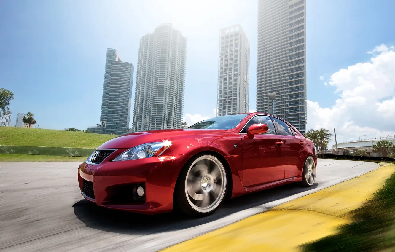 Photo wallpaper road, the sky, Lexus, IS-F
