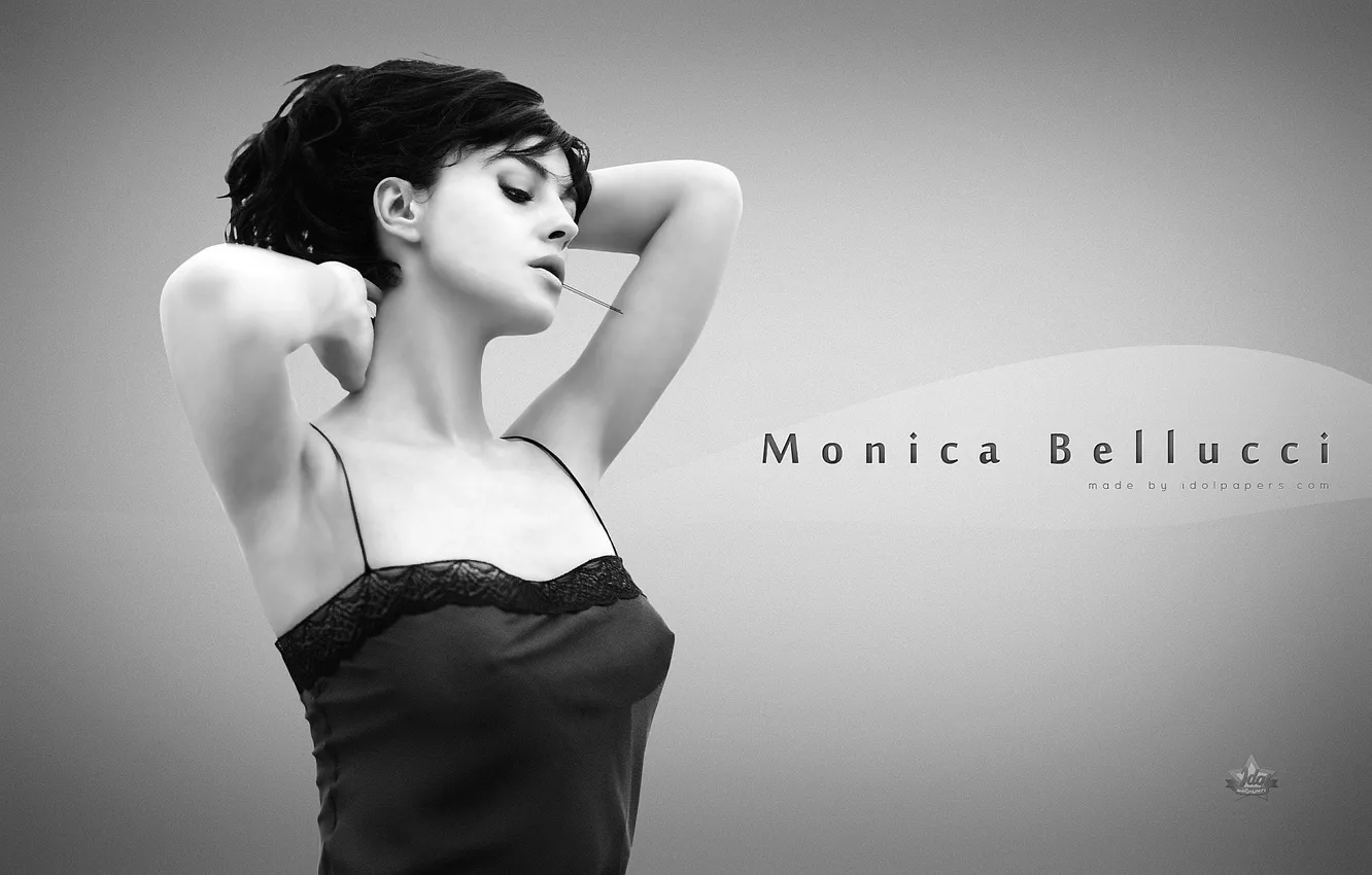 Photo wallpaper actress, black and white, Monica Bellucci, Monica Bellucci
