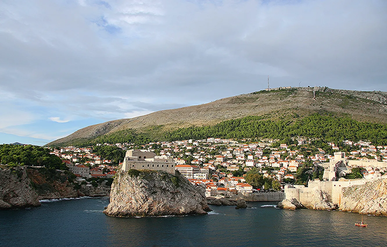 Photo wallpaper sea, landscape, home, Croatia, Dubrovnik