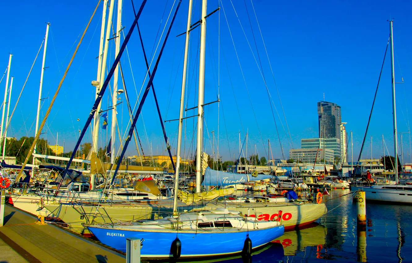 Photo wallpaper sea, ship, yacht, boat