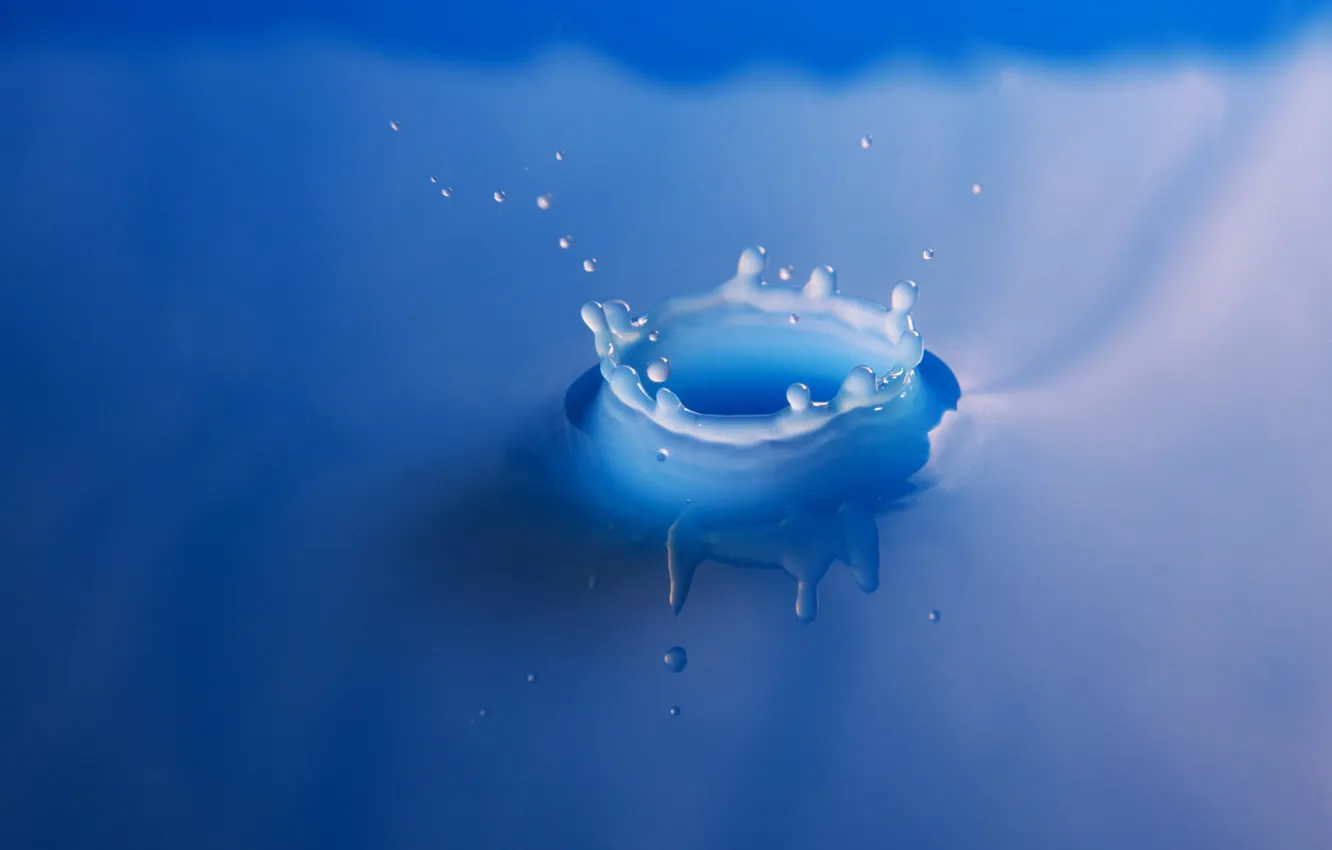 Photo wallpaper water, squirt, blue, milk