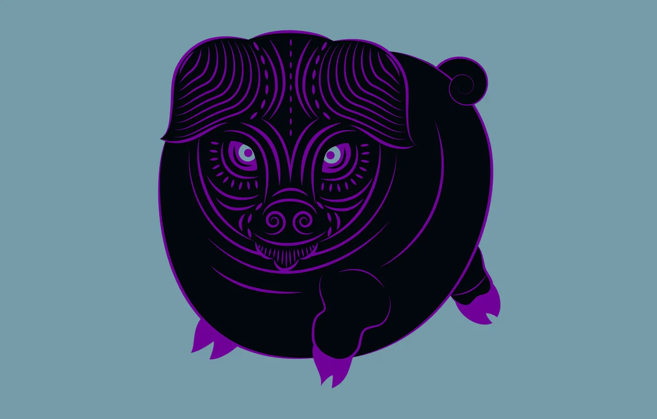 Photo wallpaper pig, zodiac, Zune