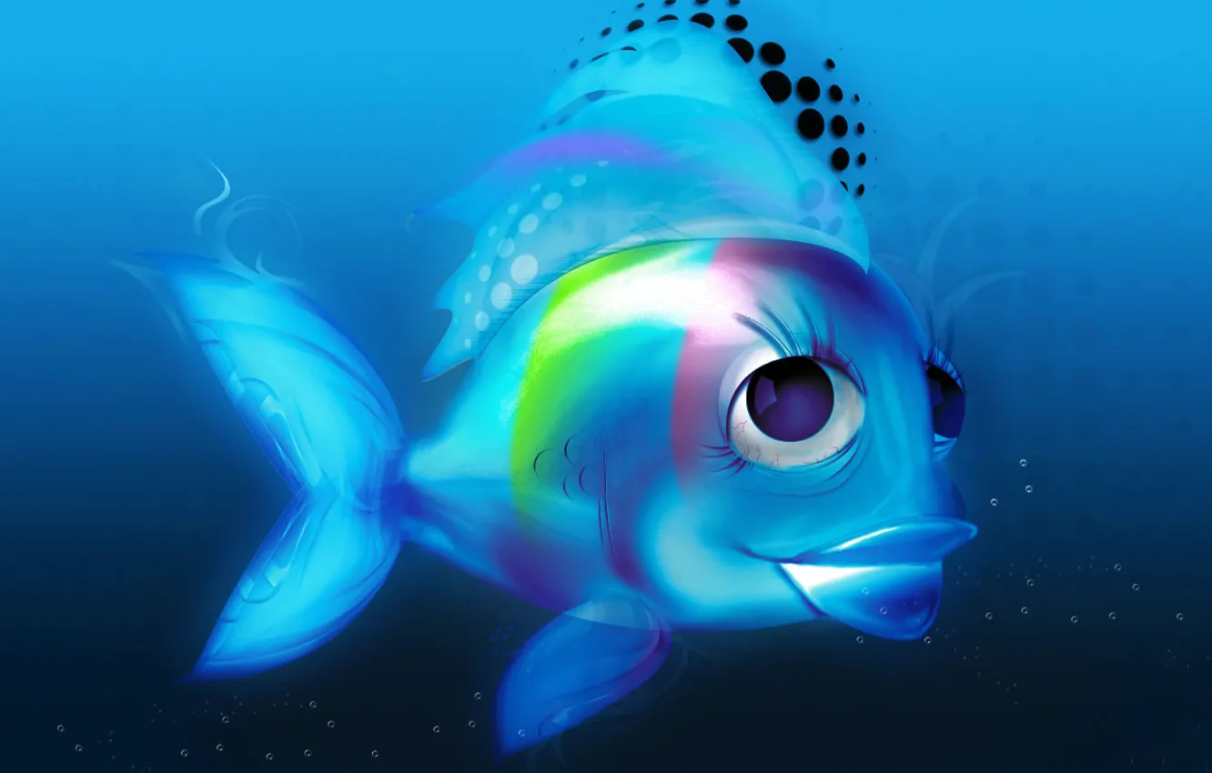 Photo wallpaper water, childhood, mood, blue, goldfish