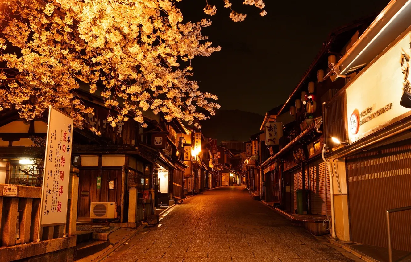 Photo wallpaper Asia, Japan, Japan, night street, Asia, Night Street, Kyoto City, Kyoto City