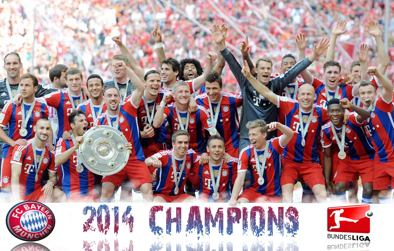 Photo wallpaper wallpaper, FC Bayern Munich, 2014 Bundesliga Champions