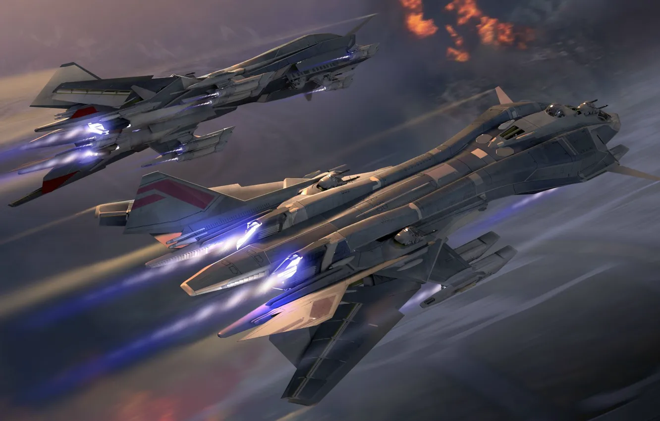 Photo wallpaper space, flight, speed, spaceships