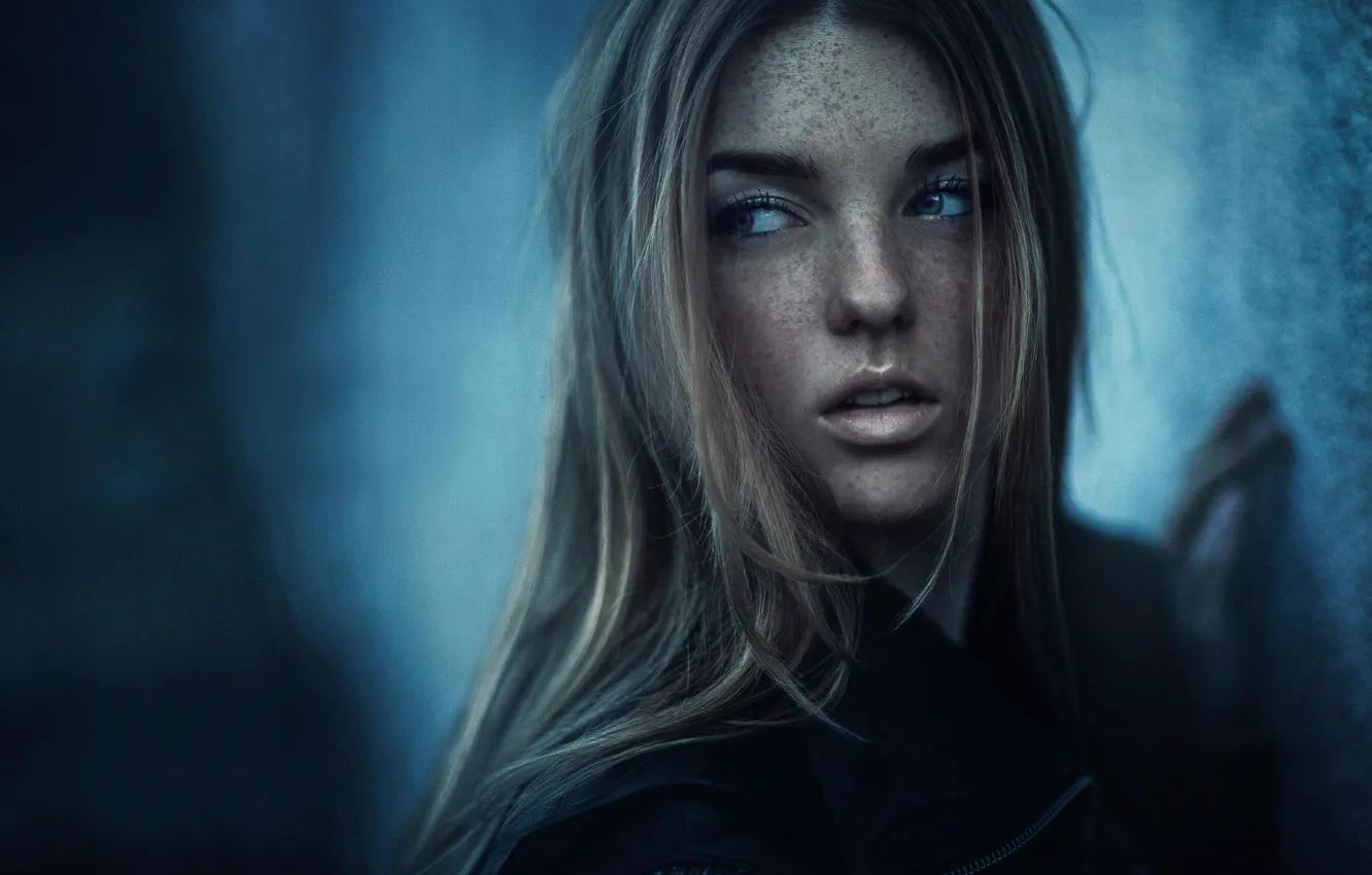 Photo wallpaper style, portrait, art, freckles