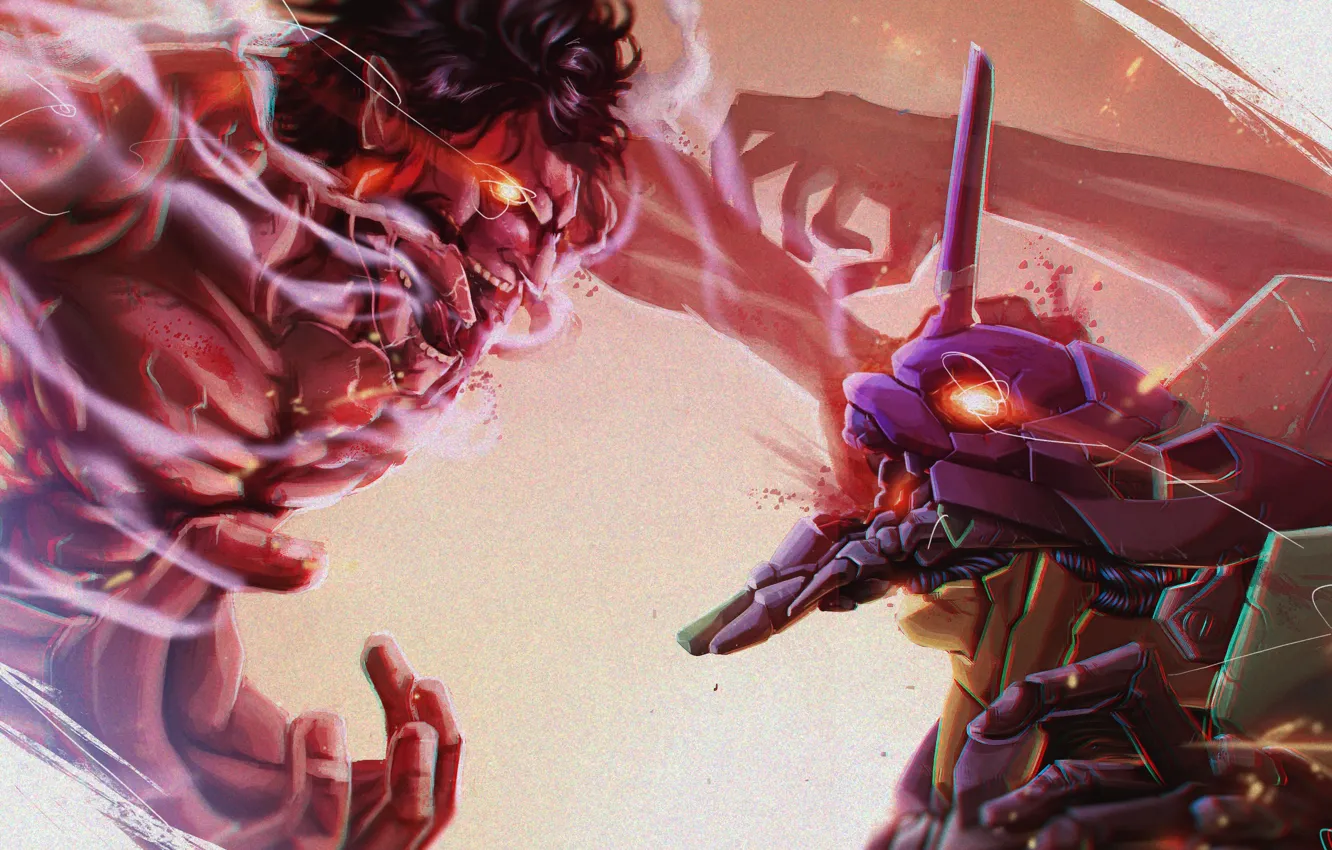 Photo wallpaper Neon Genesis Evangelion, anime, asian, manga, japanese, asiatic, Attack on Titan, Shingeki no Kyojin