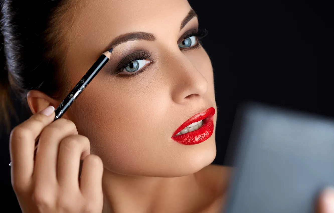 Photo wallpaper sexy, mirror, makeup