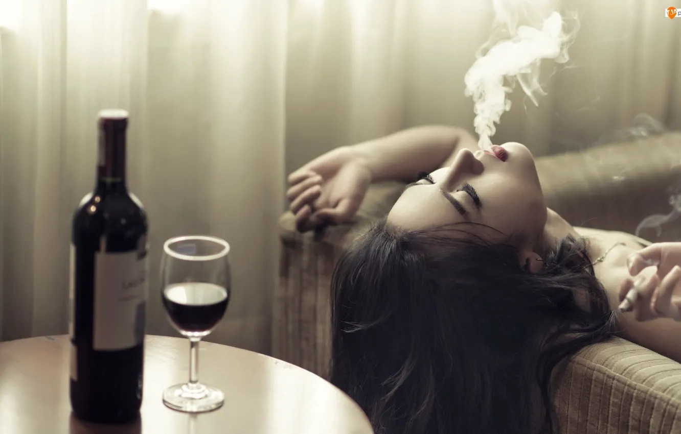 Photo wallpaper stay, glass, Asian, curtains, table, chill, Smoking, baldeet