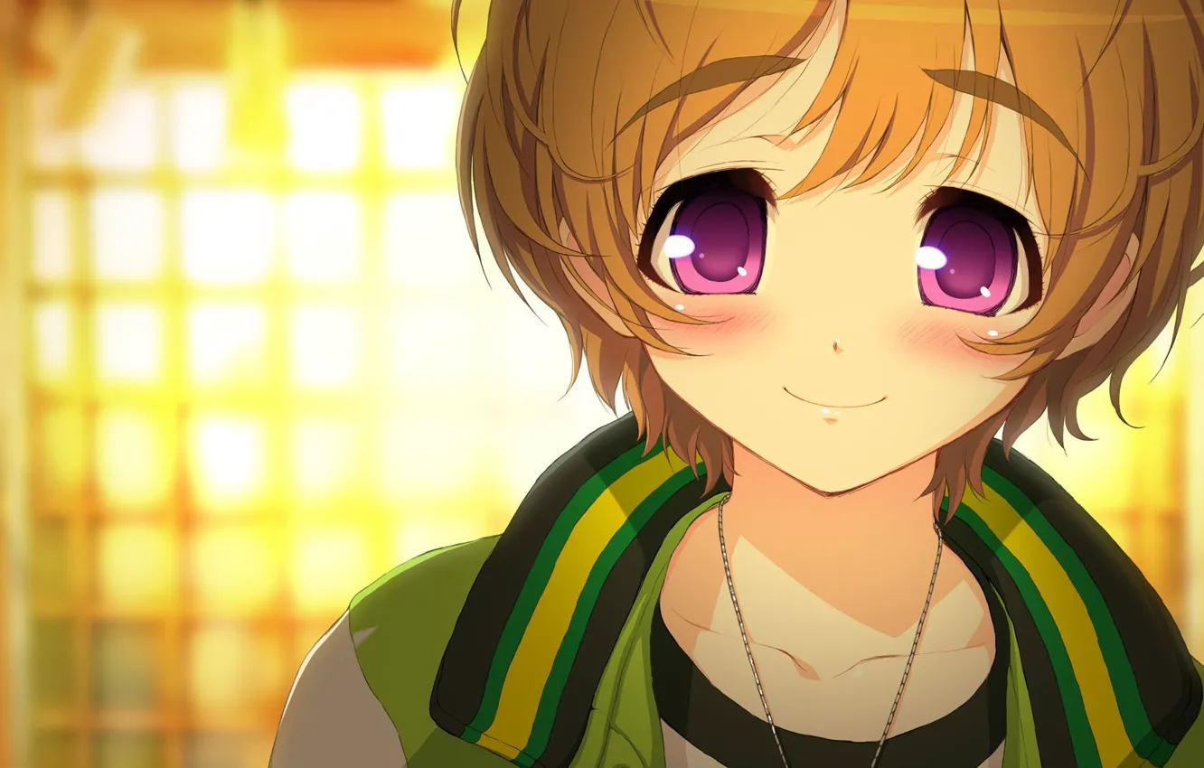 Photo wallpaper girl, smile, chain, Watanuki Fuuri, galaxy one, anime super sonico