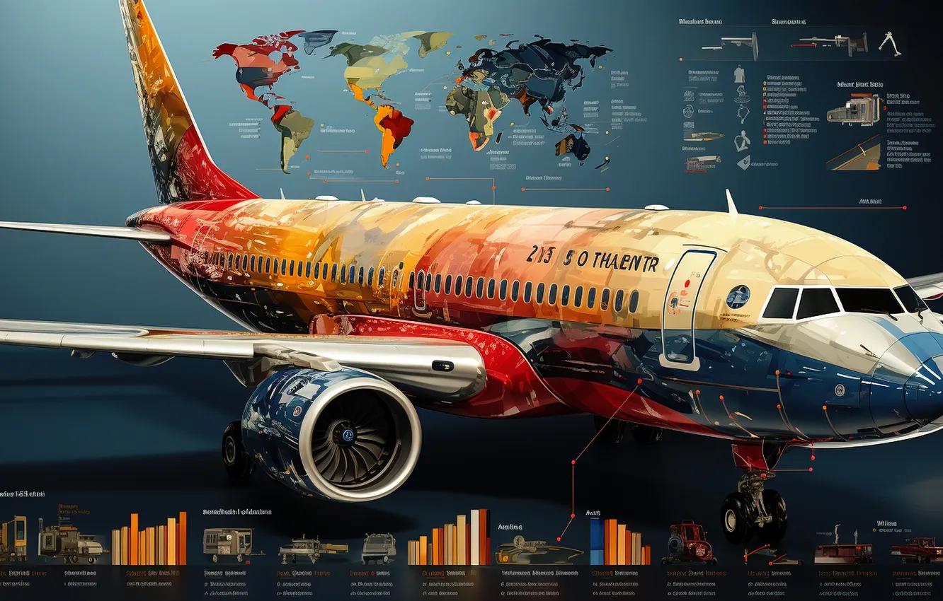 Photo wallpaper figure, airplane, neural network