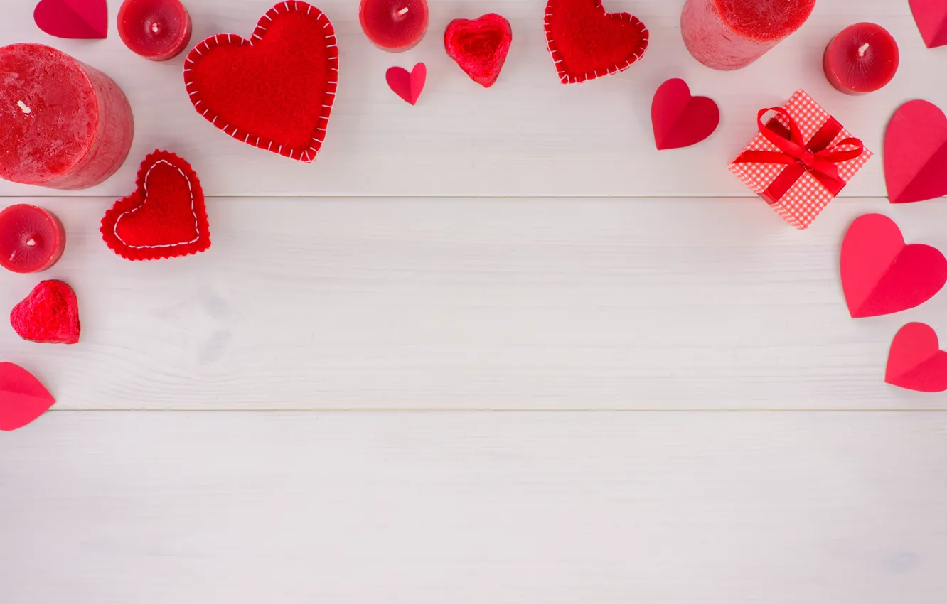 Photo wallpaper love, red, gift, heart, hearts, red, love, romantic