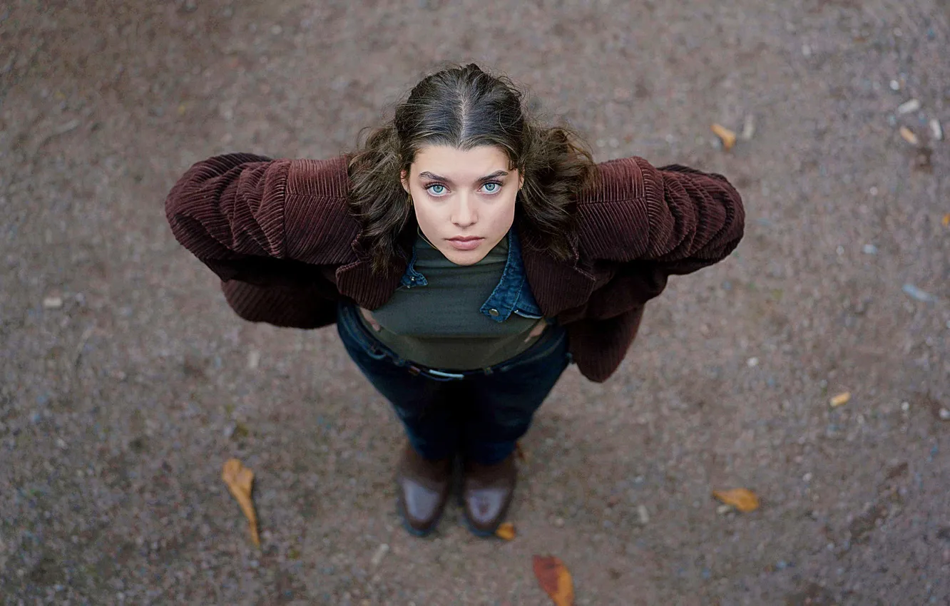 Photo wallpaper look, girl, top, Nova