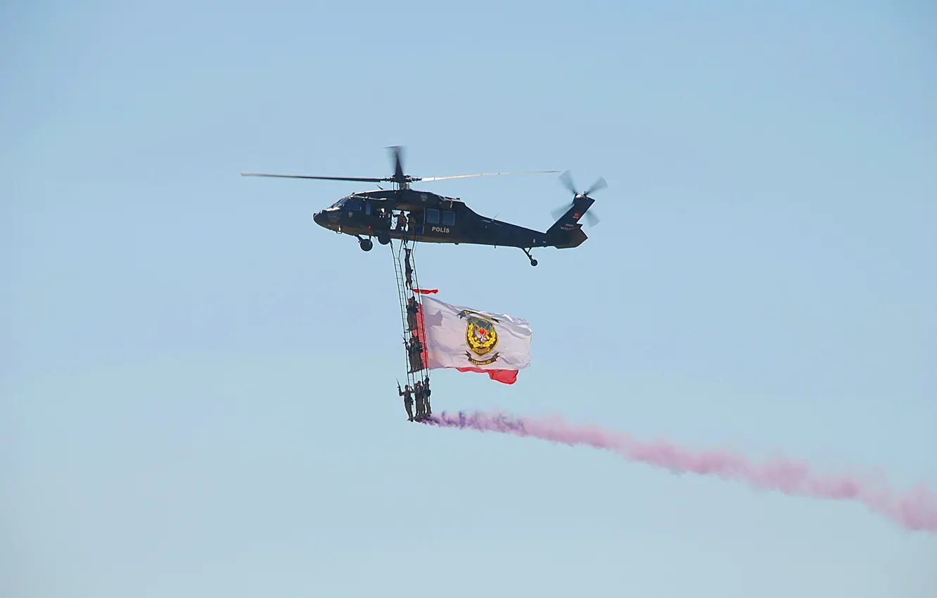 Photo wallpaper police, helicopter, Ankara, 2023, Teknofest