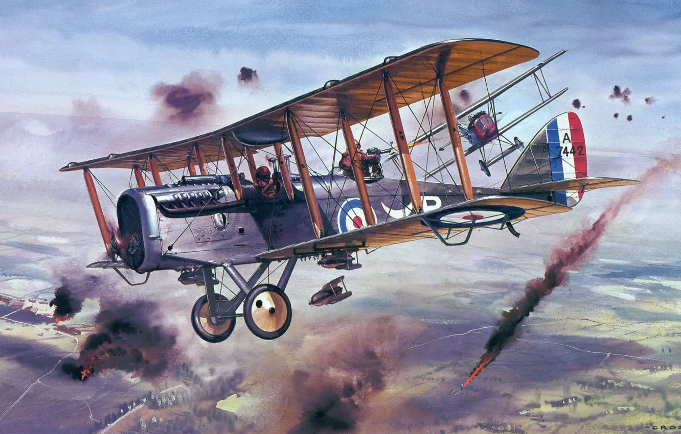 Photo wallpaper aircraft, war, airplane, aviation, dogfight, ww1