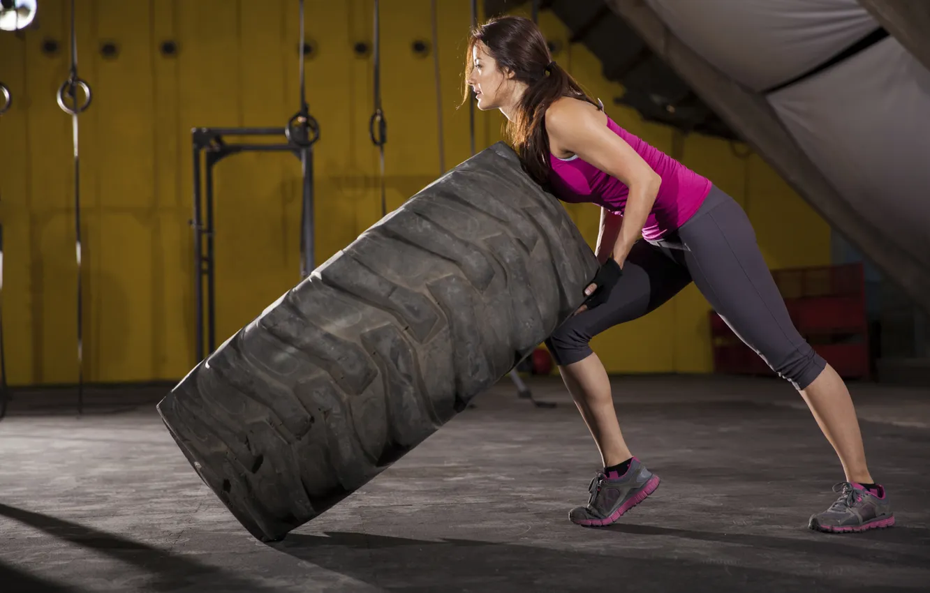 Photo wallpaper girls, crossfit, technique, giant deck