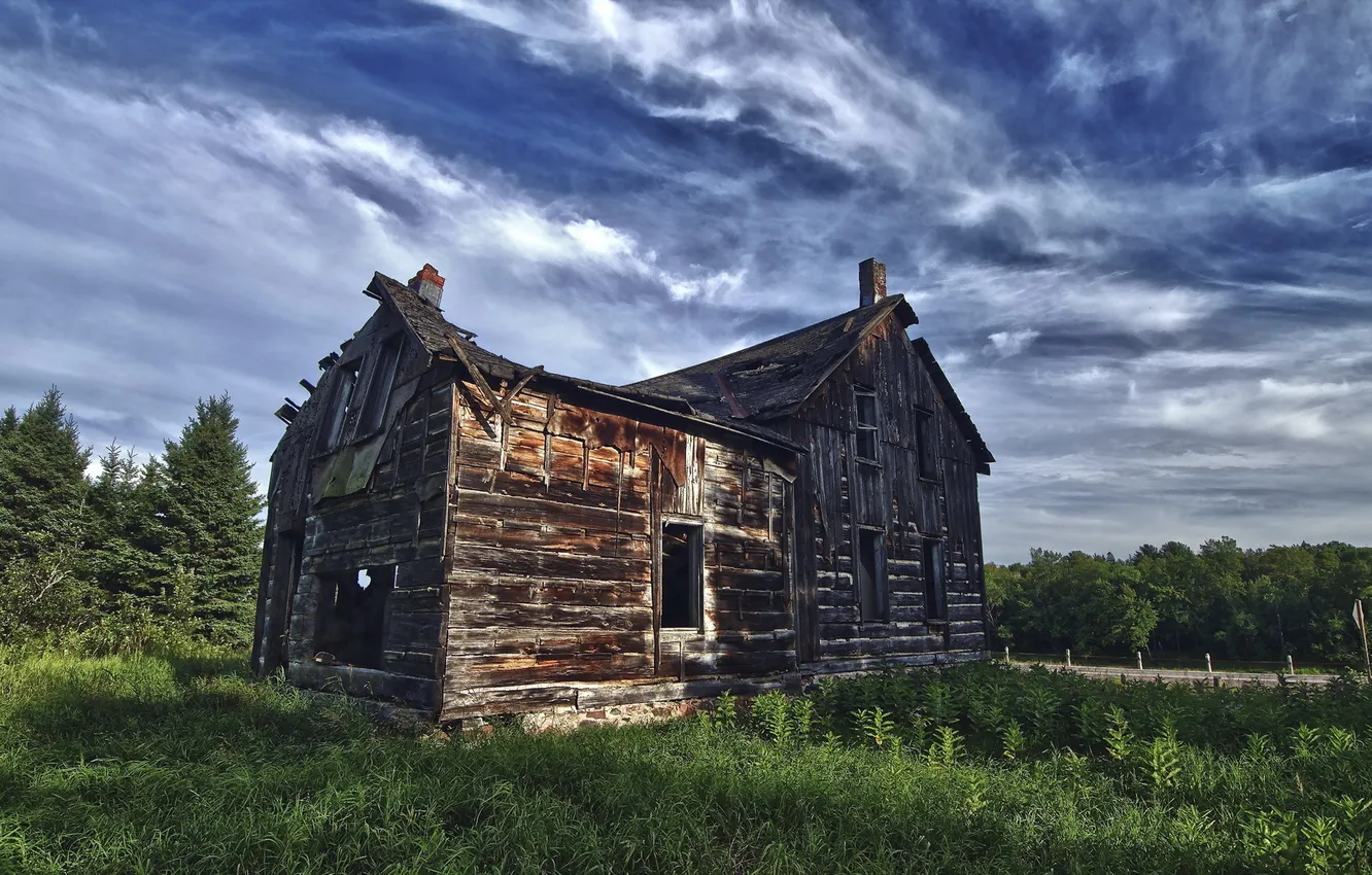 Photo wallpaper road, landscape, home