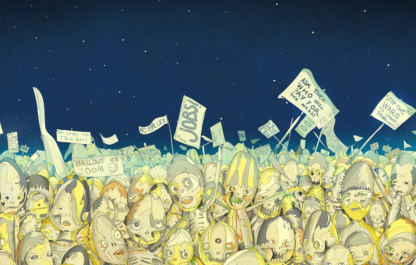 Photo wallpaper the sky, stars, poster, dead, dead, Matei Apostolescu, Riot