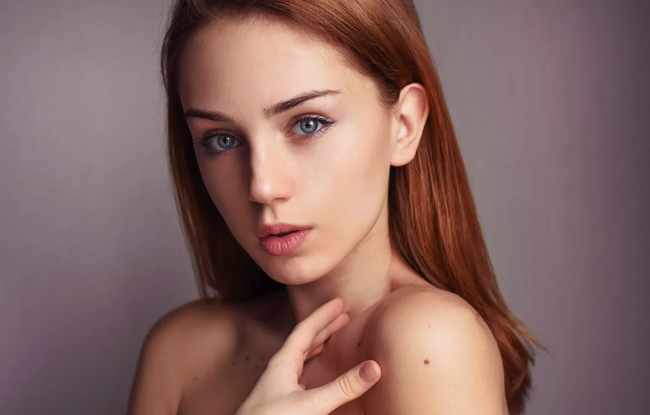 Photo wallpaper look, girl, face, background, sweetheart, model, portrait, surprise