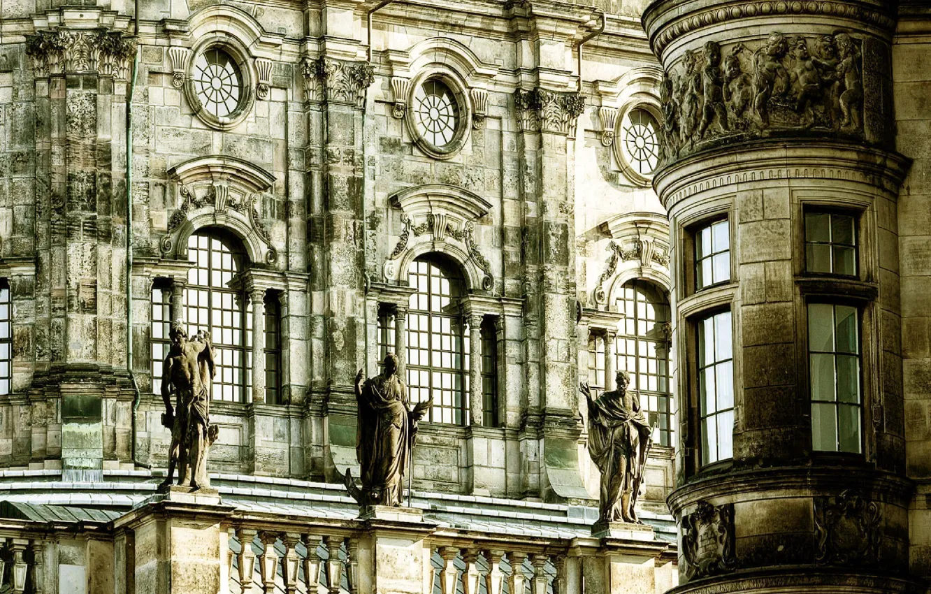 Photo wallpaper the city, castle, architecture, Dresden, castle, architecture