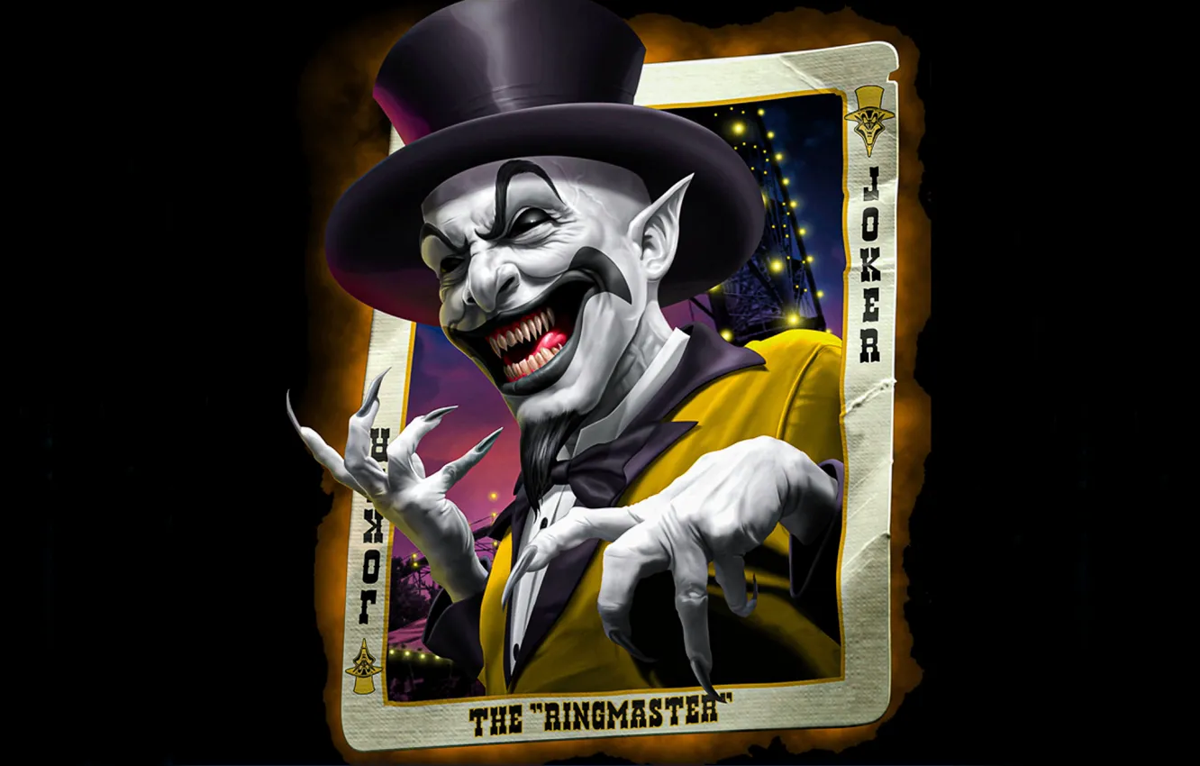 Photo wallpaper fantasy, hat, Joker, hero, movies, Character, Villain, Joker Card