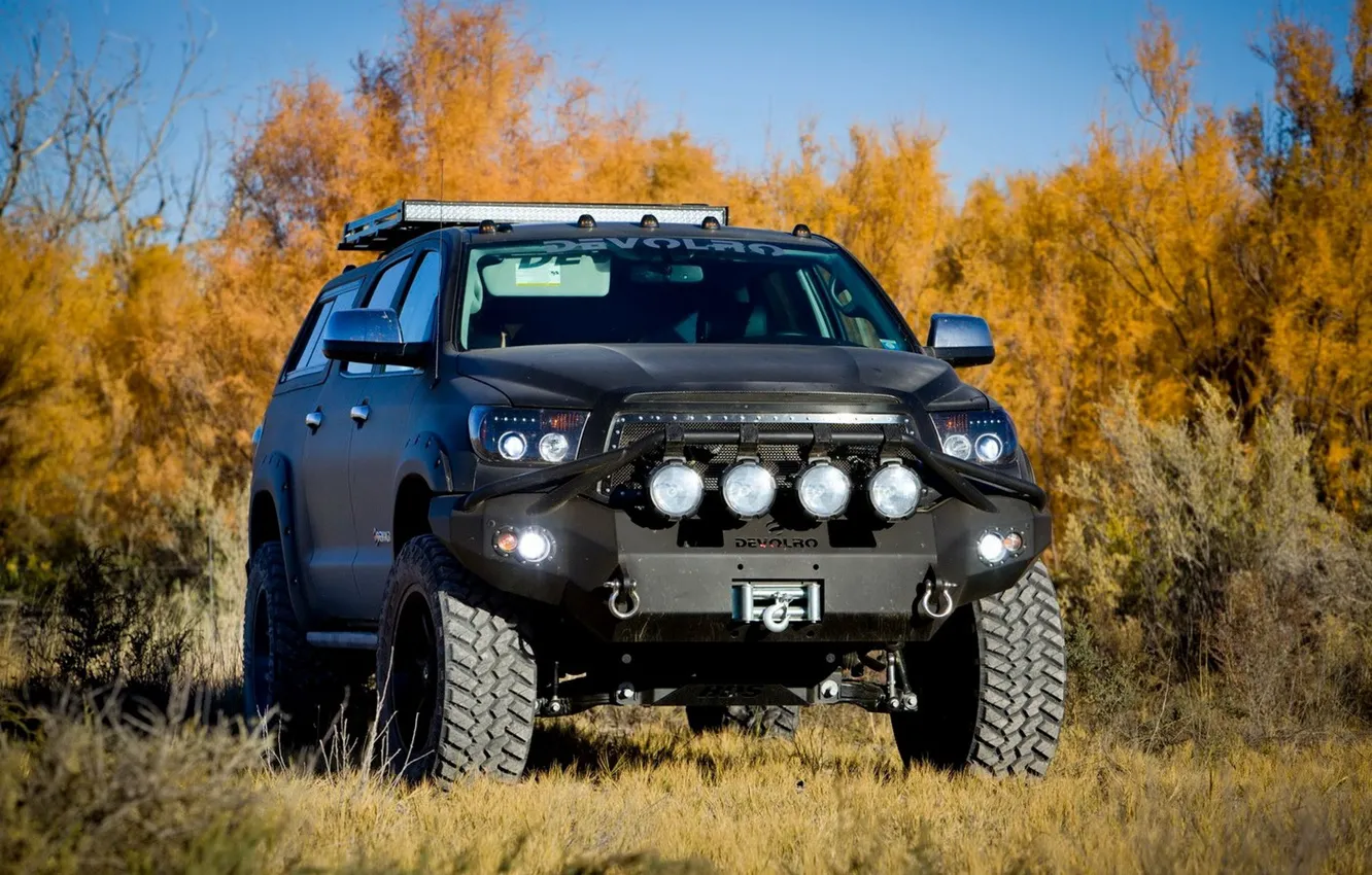 Photo wallpaper autumn, nature, Toyota, Tuning, Tundra, Offroad, DEVOLRO